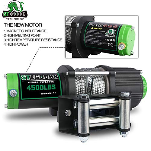 STEGODON New 4500 lb. Load Capacity Electric Winch,12V Steel Cable