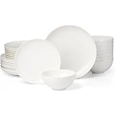 Lenox Studio 1414 Coupe Bone China 24-Piece Dinnerware Set for 8 | dishwasher safe | plates and bowls sets for kitchen and dining | 11 inch plate, dish set, dishes | 3 inch