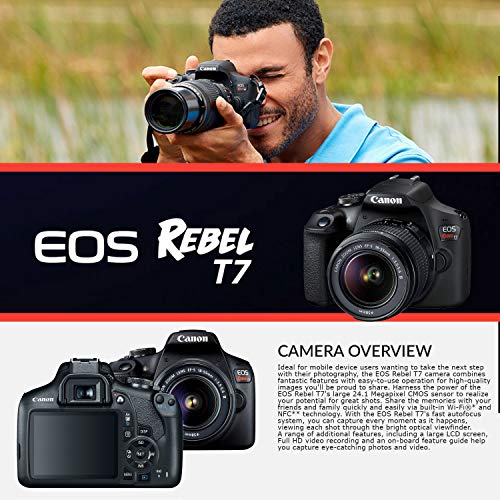 Canon EOS Rebel T7 DSLR Camera with 1855mm Lens Starter Bundle