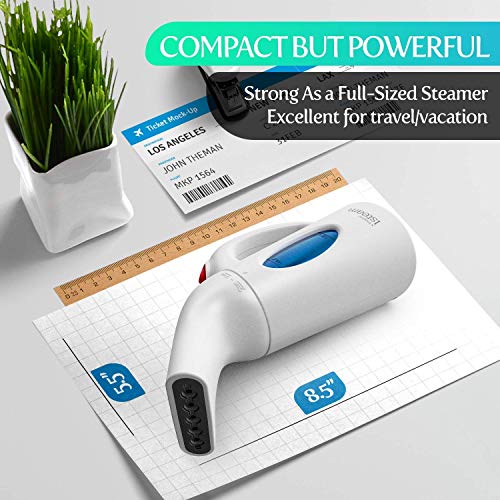 iSteam Steamer for Clothes [Powerful Technology] Dry Steam 7-in-1. Handheld Garment Wrinkle Remover. Portable Mini Steam Iron, Clothing and Fabric Accessory. for Home/Travel [H106] - 220V - Thumbnail 2