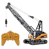 deAO RC Crane Truck Full Functional Die-Cast Front Loader 1:14 Model Remote Control 2.4GHz Construction Truck with Lights