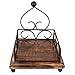 GoCraft Handmade Wood and Iron Napkin Holder for Napkin and Tissue papers upto 6 inches