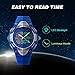 Boys Digital Watch Kids Sports Wrist Watches Electronic Outdoor Waterproof Alarm Stopwatch LED Light Dual Time Zone – Blue