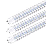 CNSUNWAY LIGHTING T8 T12 LED Bulbs, 4FT, 22 Watts, Double Ended Power, Ballast Bypass, 2400 Lumens, 6000K, Replace 4 Foot Fluorescent Light Fixture - 25 Pack