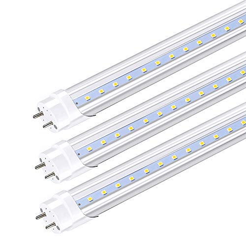 CNSUNWAY LIGHTING T8 T12 LED Bulbs, 4FT, 22 Watts, Double Ended Power, Ballast Bypass, 2400 Lumens, 6000K, Replace 4 Foot Fluorescent Light Fixture - 25 Pack