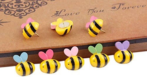 Yalis Decorative Thumb Tacks 15 Pcs Bees Push Pins Colorful For