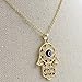 Onairmall Filigree Charm Hamsa Hand of Fatima Blue Lucky/Evil Eye Protection Amulet Pendant Necklace