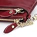 YALUXE Women's Large Capacity Genuine Leather Smartphone Wallet with Shoulder Strap Red