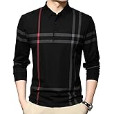Womleys Mens Casual Striped Long Sleeve Collared T Shirt Polo Shirts