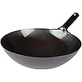Winco Chinese Wok with Integral Handle, 16-Inch, Black, Medium