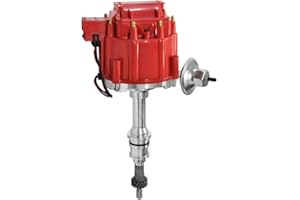 THEBIGDEALS HEI High Performance Ignition Distributor for Jeep Straight 6 232 3.8L 242 4.0L 258 4.2L 65K Coil DIstributor 6 Cylinders with Red Cap