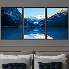 signwin 3 Piece Framed Canvas Wall Art Lake...