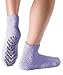 Silverts Men’s and Women’s Diabetic Gripper Non Skid Hospital Slipper Socks for Seniors - Adaptive Clothing Gift for Elderly - Soft Warm Fuzzy Grip Slip Resistant - Lavender