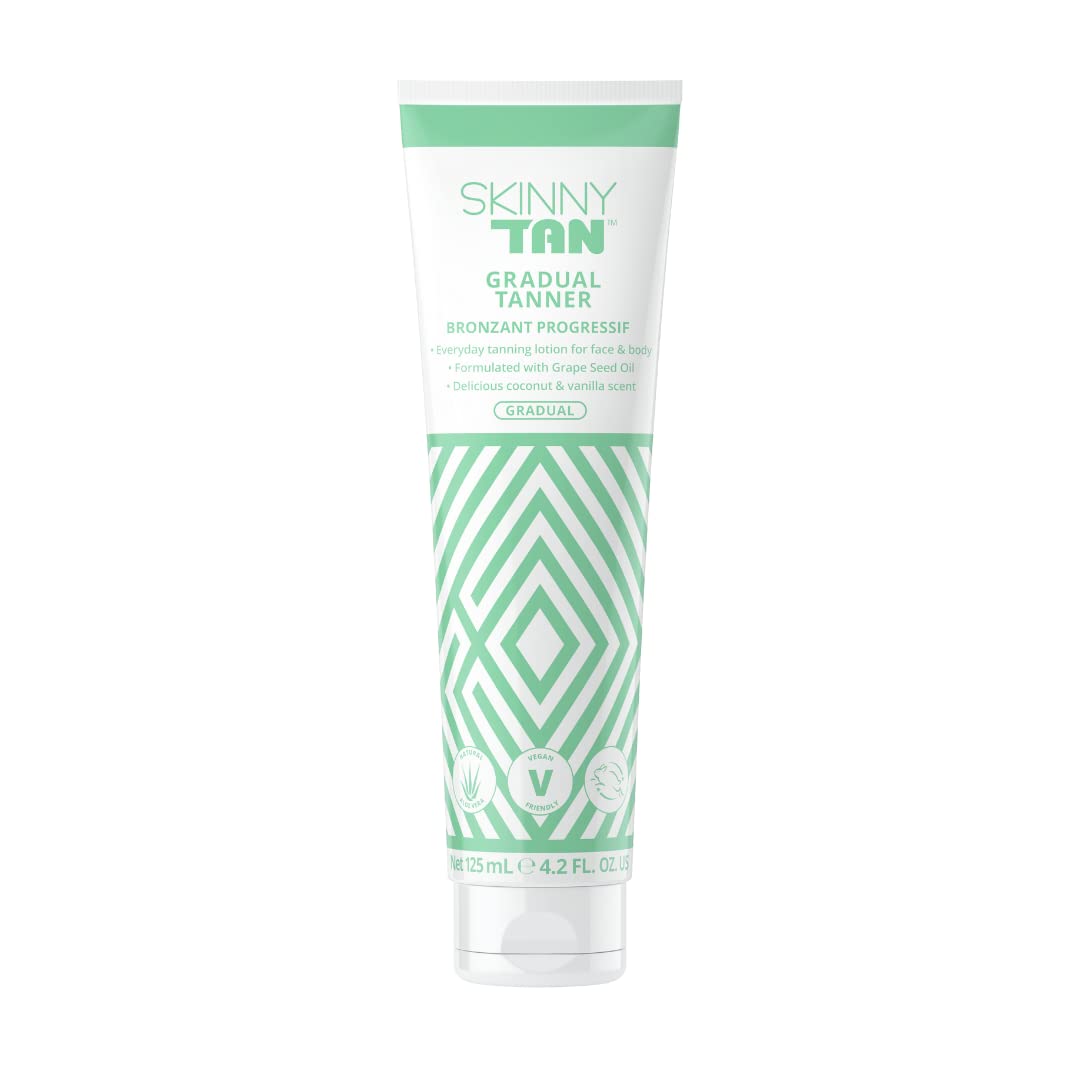 Skinny Tan Original Lotion - Gradual Fake Tan Moisturiser, Cruelty-Free & Vegan Tanning Moisturiser, Tan Builder Body Lotion with Coconut Aroma, 125ml