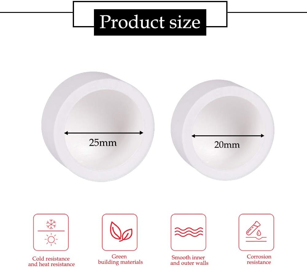 YOFASEN White Pipe Covers, PVC Pipe Cap Fitting, Slip Socket External End Caps, 20mm + 25mm, 4pcs, 4pcs Water Pipe Cap - Image 4