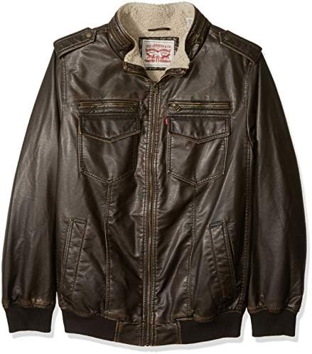 levis leather jacket sherpa