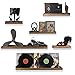 Wallniture Philly Floating Shelves for Wall, Wood Tray Bookshelves for Living Room Decor, Kids Room and Nursery Decor Set of 3 Walnut