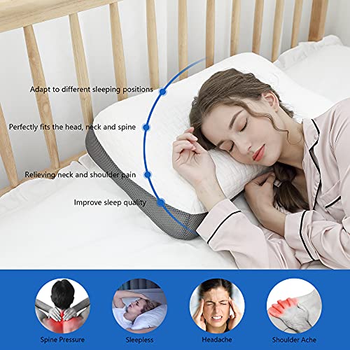 Yamerid Cervical Memory Foam Pillow for Neck Pain, Adjustable Contour