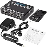 Fosmon HD8062 - Intelligent 5-Port HDMI Switch, Supports 4K, Full HD1080p, 3D with IR Remote and AC Adapter
