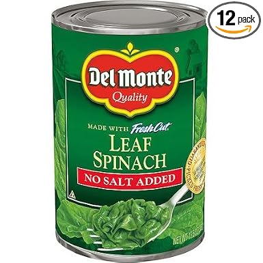 Del Monte leaf spinach no salt 13.5oz (024000163183)