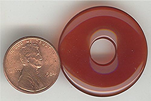 1 VINTAGE GENUINE CARNELIAN 30mm. SMOOTH DONUT BEADS
