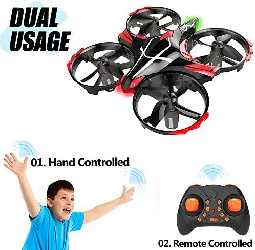 GEEKERA Mini Drone for Children, 2019 New Kids Drone Flying Toy UFO Helicopter with Gesture Controlled Remote Controlled Toss Shake Takeoff Protection Gifts for Boys Girls Teenagers Beginners