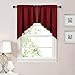 NICETOWN Blackout Pole Pocket Kitchen Tier Curtains- Tailored Scalloped Valance/Swags for Living Room/Home Decor/Thanksgiving (One Set, 36