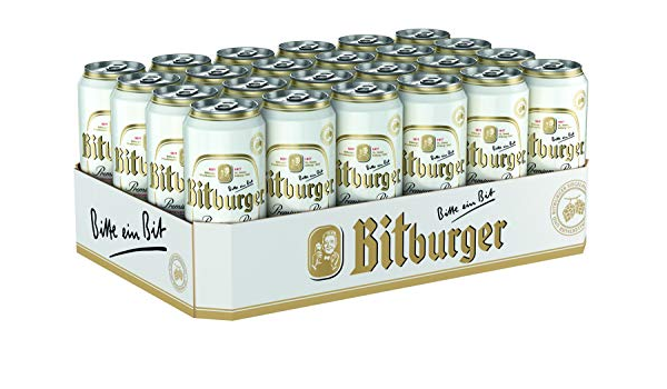 2 x Bitburger Pilsener 24x0,5L=48 latas 4.8% Vol.alc.