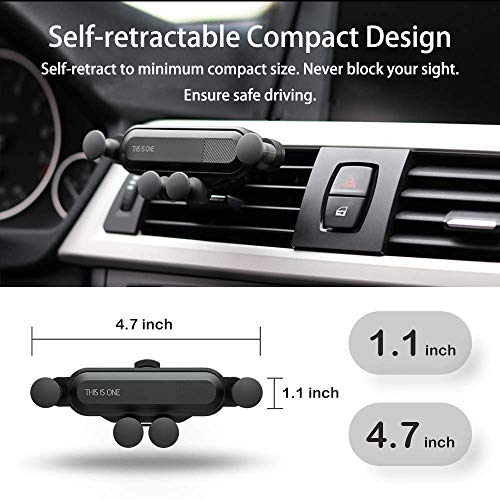 Car Phone Holder, Air Vent Mount Cell Phone Holder, Megafeis Gravity Auto Clamping and Retracting, 360 Degree Viewing Angle for 4.7 to 6.5 inches Mobile Phones. - Thumbnail 6