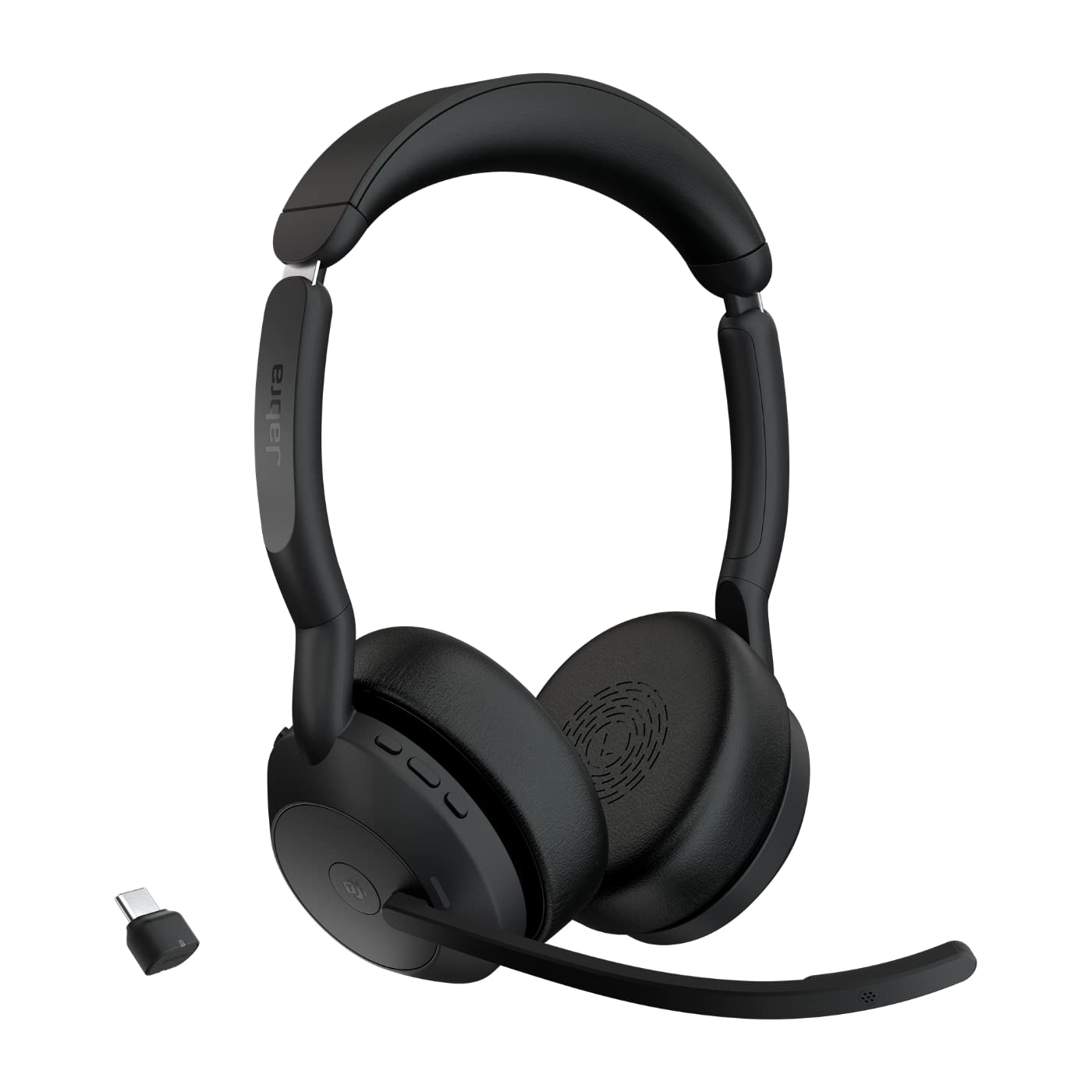Jabra Evolve2 55 Micro-Casque Sans Fil Stéréo avec Technologie Jabra Air Comfort, Micros à Réduction De Bruit et Anc. Certifié Ms Teams, Fonctionne avec Toutes Les Plateformes - Noir