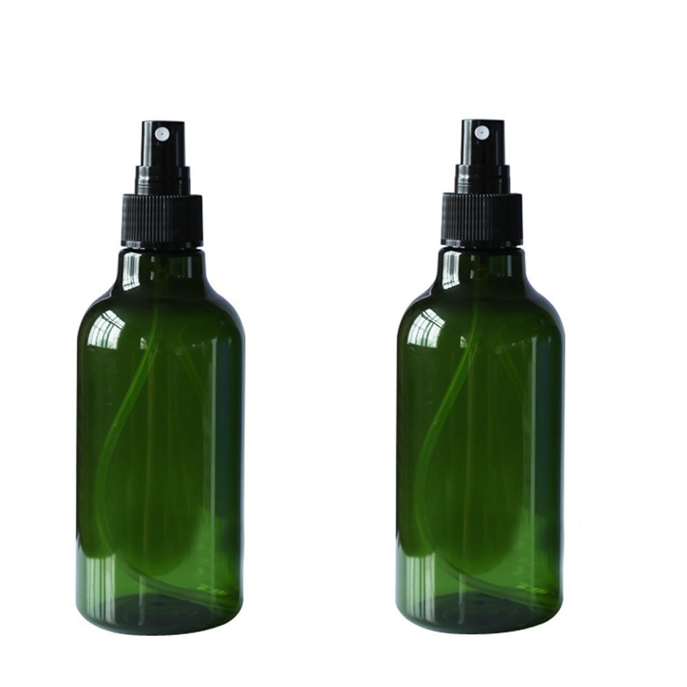 2 Pieces 250ml 9oz Refillable Empty Plastic Spray Perfume Bottle Jars Containers with Cap Makeup Cosmetic Atomizer Bottle Leak Proof Portable Travel Accessories (Green)