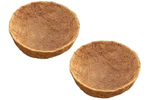 LAVZAN 8inch Replaceable Coco Liner for Hanging Basket Coco Liner for Flower Baskets 100% Natural Coir Liners for Basket (8 in / 2Pcs)