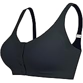 Lervanla Post Surgery Mastectomy Bra with Pockets,Front Closure Bra for Breast Forms, Seamless Supportive Bralette for Women