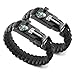 X-Plore Gear Emergency Paracord Bracelets | Set of 2| The Ultimate Tactical Survival Gear| Flint Fire Starter, Whistle, Compass & Scraper | Best Wilderness Survival-Kit - Black(K)/Black(K)