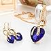 iLH Clearance Deals Women Heart Crystal Rhinestone Silver Chain Pendant Necklace+ Earrings Jewelry Sets Romantic Gift by (Blue)