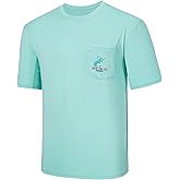 BASSDASH Men’s UPF 50+ Fishing Graphic T-Shirts Pocket Short Sleeve Shirt Quick Dry UV Sun Protection Casual Outdoor FS46M