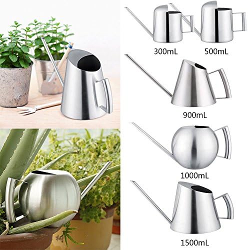 USKingSo KingSo Stainless Steel Watering Can Garden Plant Flower Long Mouth Sprinkling Pot 500ML