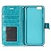 iPhone 6S Plus/ 6 Plus Case, HLCT PU Leather with Soft TPU Protective Bumper, Built-in Stand Kickstand, Cash and Card Pockets (Teal)