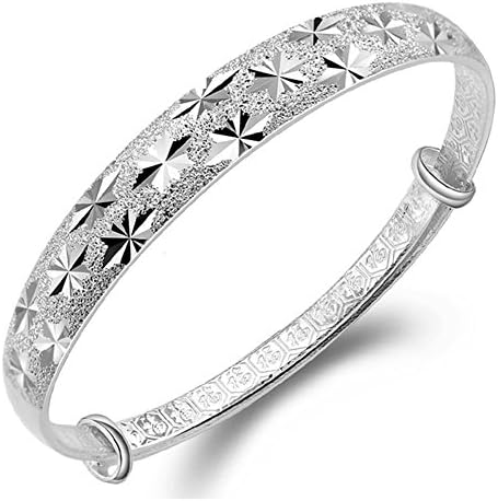 KingSix Sterling Silver Plated Cuff Bracelet KB079 - Stars