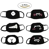 6 PCS Mouth Mask Teeth Pattern Cute Unisex Cotton Blend Anti-Dust Face Mouth-Muffle