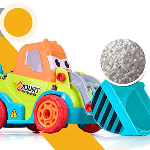 SODIAL Children DIY Screw Disassembly Assembly Electric Bulldozer Toys Engineering Vehicle Cartoon Excavator Kits Puzzle Engineering Vehicle Toy