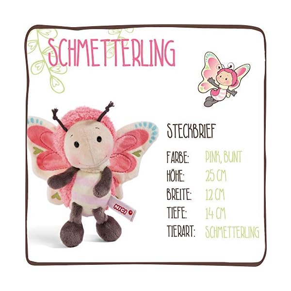 NICI Kuscheltier Schmetterling 25 cm – Schmetterling Plüschtier für Mädchen, Jungen & Babys – Flauschiger Stofftier Schmetterling zum Kuscheln, Spielen & Schlafen – Schmusetier – ab 0 Monaten – 44933 – Bild 4