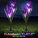 Sorbus LED Flower Light Lily Stakes, 2 Pack Solar Multi-Color Changing 8 LED Outdoor Garden Flowers,Lawn, Garden, Patio, Night Lighting, Path Walkway, Gravestone, Wedding (2 Purple Color Changing)