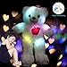 WEWILL LED Teddy Bear Stuffed Animals Light up Soft Plush Toys with Colorful Flash LED Lights , Stuffed Animal Toy Gifts for Mother's Day 15-Inch (Pink)