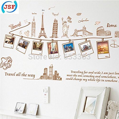 Travel Theme Removable Wall Stickers Europe Style