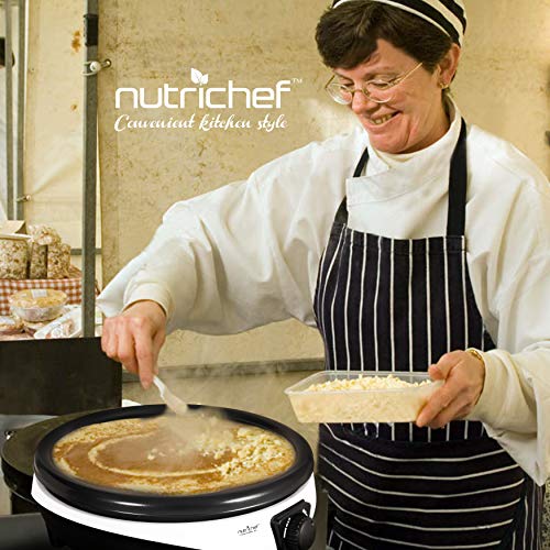 image for NutriChef Electric Griddle & Crepe Maker - Nonstick 11.8 Inch Hot Plat