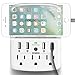FosPower 3-Outlet Wall Mount Surge Protector with 4 USB Charging Ports (3.4A) & Phone Holder, 540 Joules Surge Suppressor, UL Listed (S3WU4J5H)