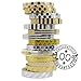 Crafty Rabbit Skinny Washi Tape - Set of 14 Rolls - 459 Feet Total - Silver and Gold