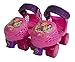 PlayWheels Disney Princess Glitter Kids Roller Skates with Knee Pads - Junior Size 6-12