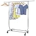 SONGMICS Rolling Garment Rack Collapsible Heavy-Duty Clothing Hanging Rack on Lockable Wheels Chrome Finish ULLR11C